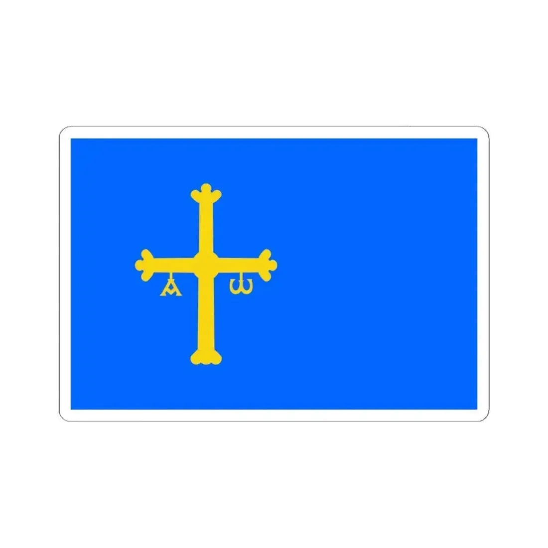 Flag of Asturias Spain - STICKER Vinyl Kiss-Cut Decal 6 Inch White - The Sticker Space