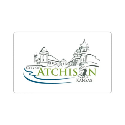 Flag of Atchison Kansas (United States) STICKER Vinyl Kiss-Cut Decal 2 Inch White - The Sticker Space