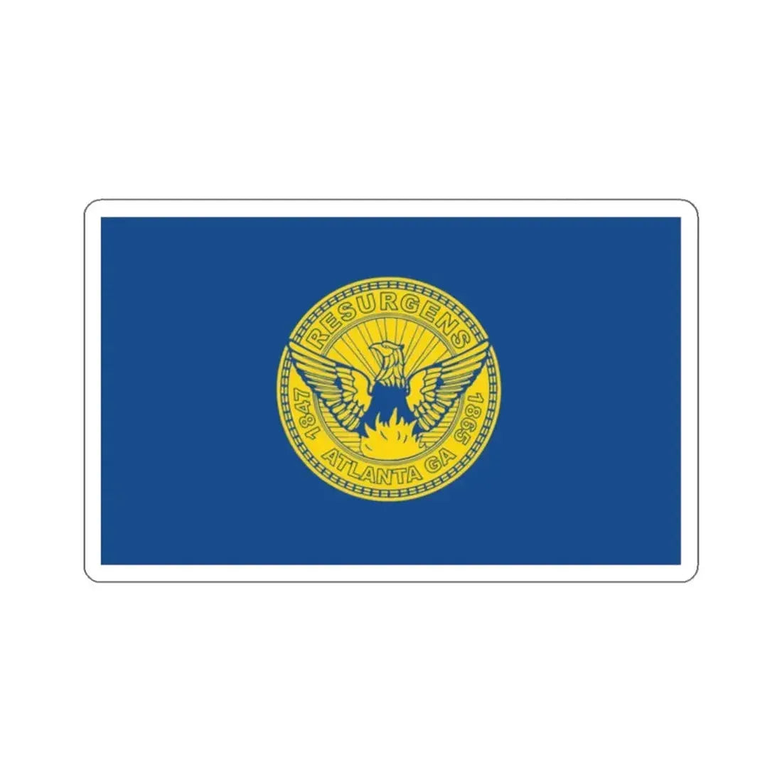Flag of Atlanta - STICKER Vinyl Kiss-Cut Decal 2 Inch White - The Sticker Space