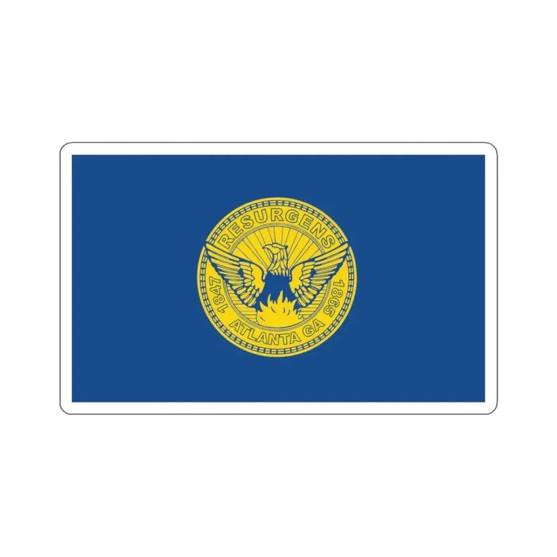 Flag of Atlanta - STICKER Vinyl Kiss-Cut Decal 3 Inch White - The Sticker Space