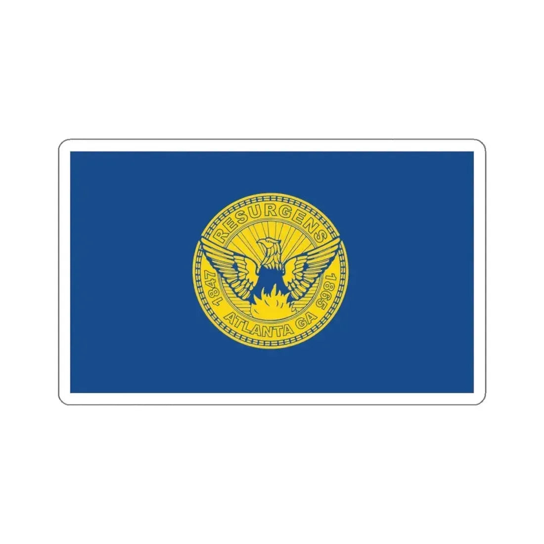 Flag of Atlanta - STICKER Vinyl Kiss-Cut Decal 4 Inch White - The Sticker Space