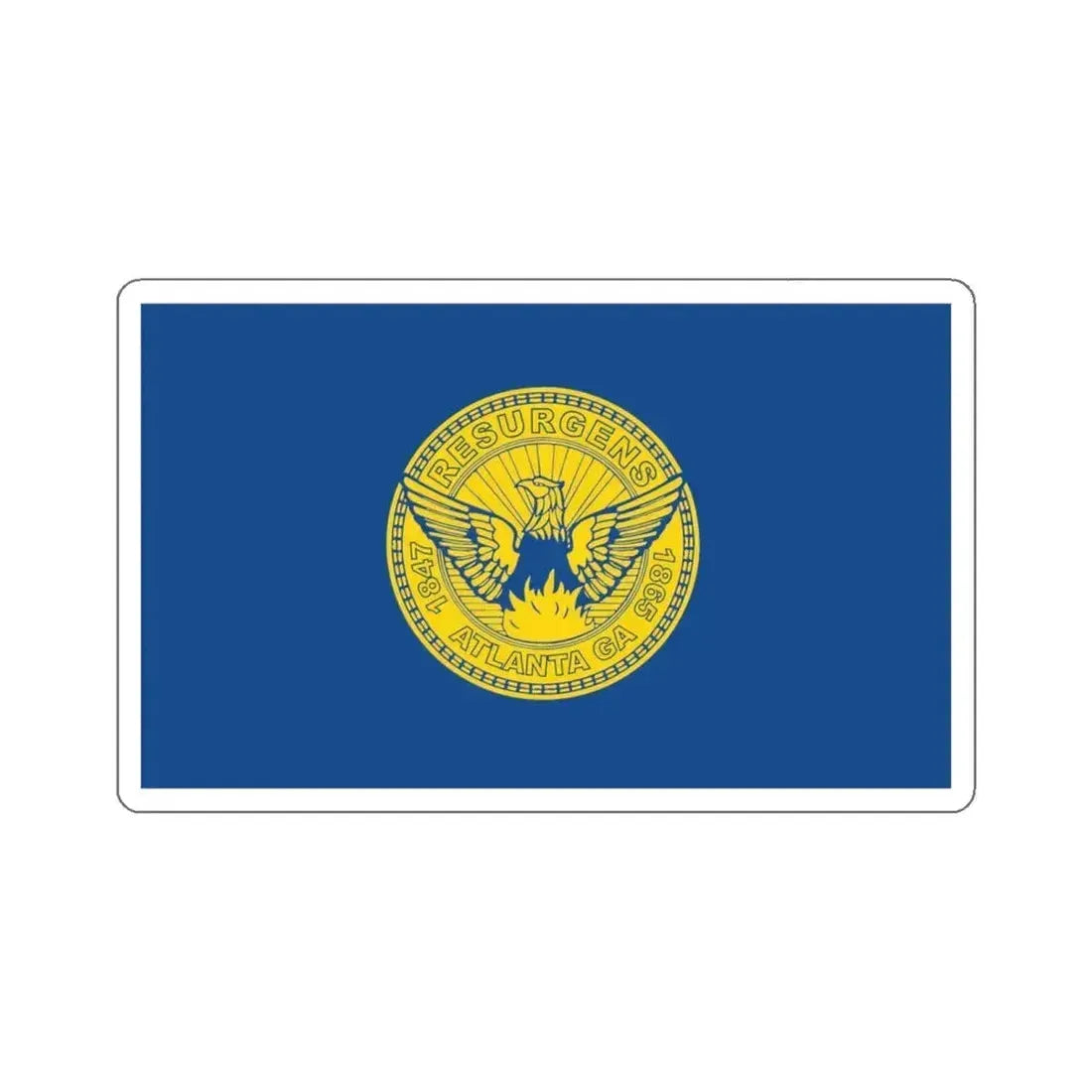 Flag of Atlanta - STICKER Vinyl Kiss-Cut Decal 6 Inch White - The Sticker Space