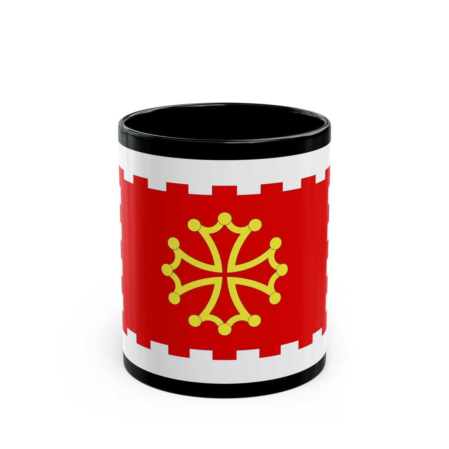 Flag of Aude France 2 - Black Coffee Mug-11oz-The Sticker Space