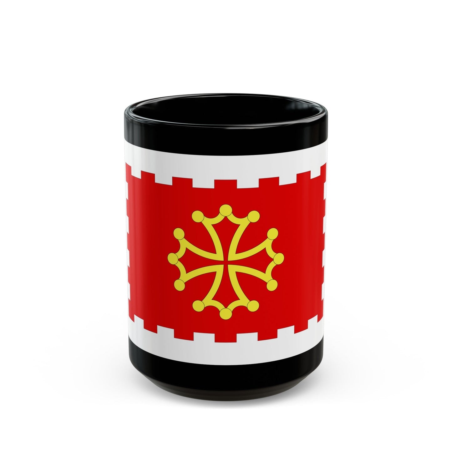 Flag of Aude France 2 - Black Coffee Mug-15oz-The Sticker Space