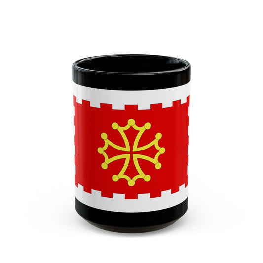 Flag of Aude France 2 - Black Coffee Mug-15oz-The Sticker Space