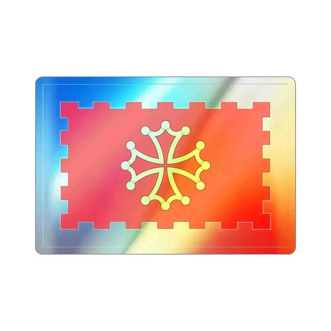 Flag of Aude France 2 Holographic STICKER Die-Cut Vinyl Decal 6 Inch - The Sticker Space