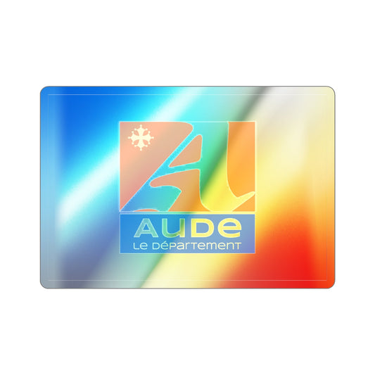 Flag of Aude France Holographic STICKER Die-Cut Vinyl Decal-6 Inch-The Sticker Space