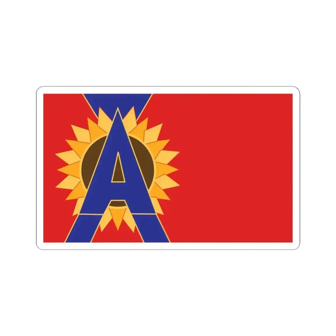 Flag of Augusta Kansas (United States) STICKER Vinyl Kiss-Cut Decal 4 Inch White - The Sticker Space