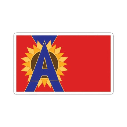 Flag of Augusta Kansas (United States) STICKER Vinyl Kiss-Cut Decal 4 Inch White - The Sticker Space