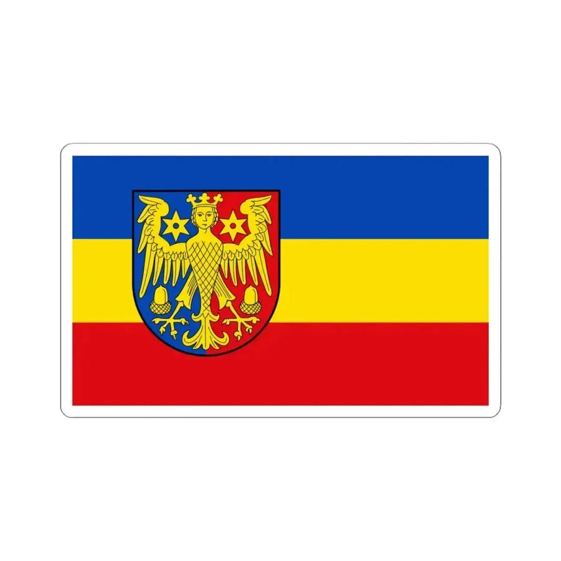 Flag of Aurich Germany - STICKER Vinyl Kiss-Cut Decal 4 Inch White - The Sticker Space