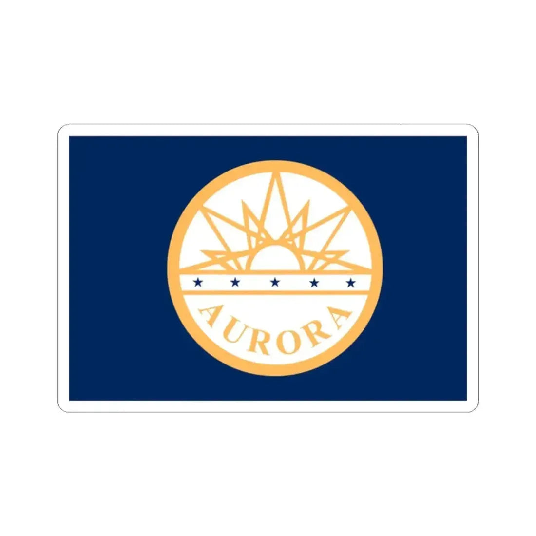 Flag of Aurora Colorado (United States) STICKER Vinyl Kiss-Cut Decal 2 Inch White - The Sticker Space