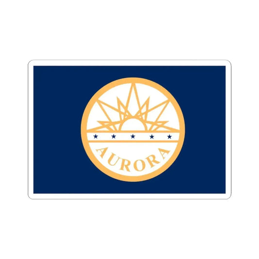 Flag of Aurora Colorado (United States) STICKER Vinyl Kiss-Cut Decal 2 Inch White - The Sticker Space