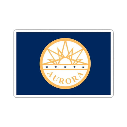 Flag of Aurora Colorado (United States) STICKER Vinyl Kiss-Cut Decal 3 Inch White - The Sticker Space
