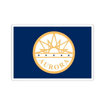 Flag of Aurora Colorado (United States) STICKER Vinyl Kiss-Cut Decal 4 Inch White - The Sticker Space