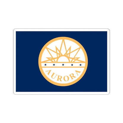 Flag of Aurora Colorado (United States) STICKER Vinyl Kiss-Cut Decal 6 Inch White - The Sticker Space