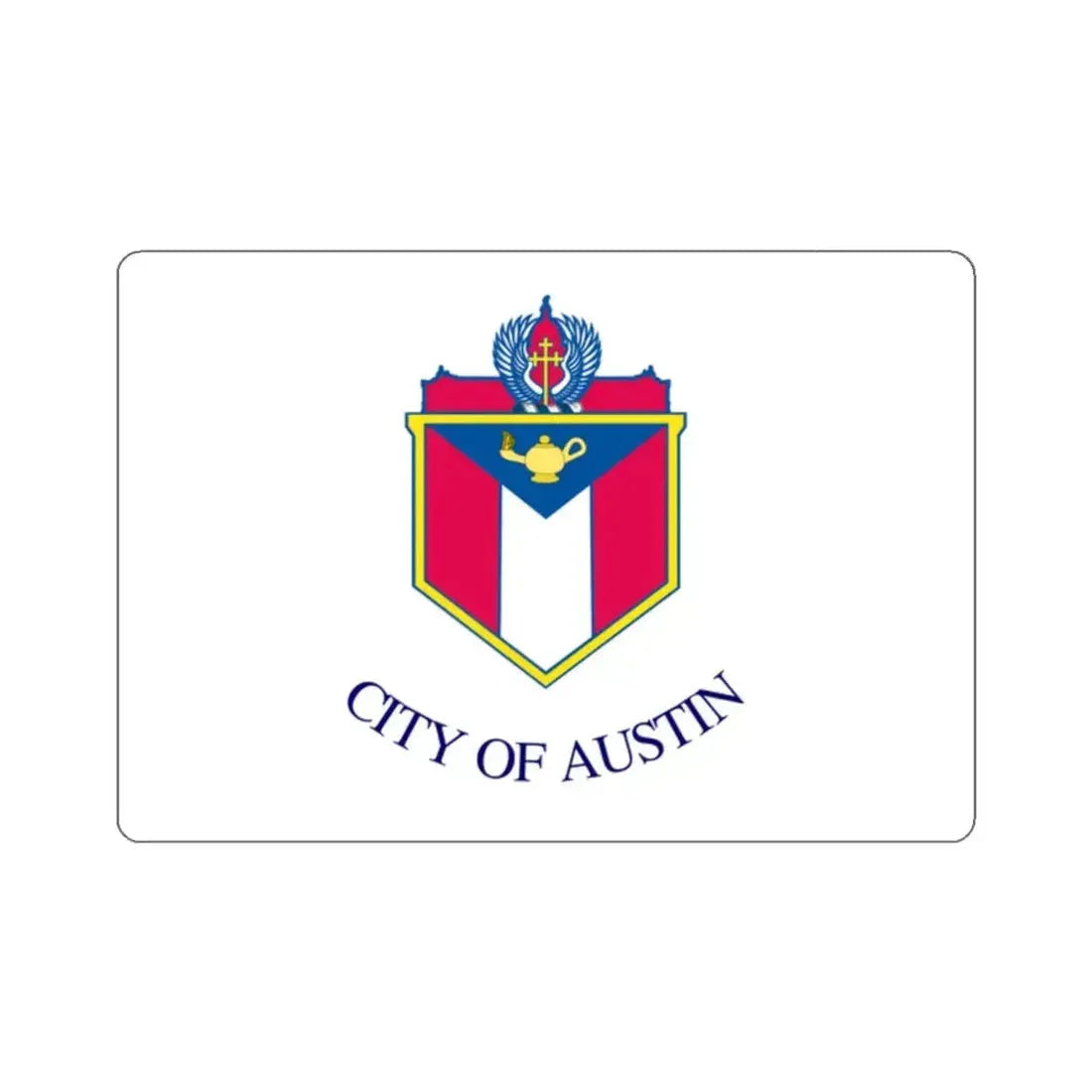 Flag of Austin, Texas - STICKER Vinyl Kiss-Cut Decal 2 Inch White - The Sticker Space