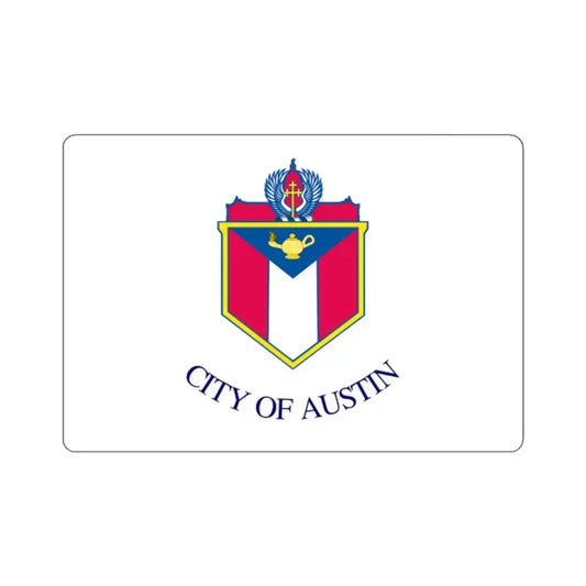 Flag of Austin, Texas - STICKER Vinyl Kiss-Cut Decal 2 Inch White - The Sticker Space