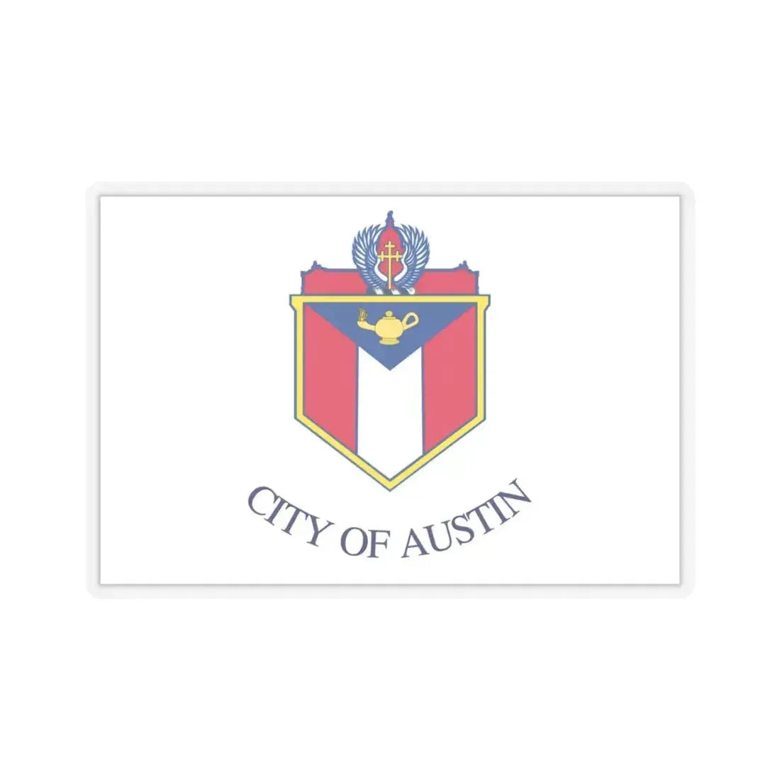 Flag of Austin, Texas - STICKER Vinyl Kiss-Cut Decal 4 Inch Transparent - The Sticker Space