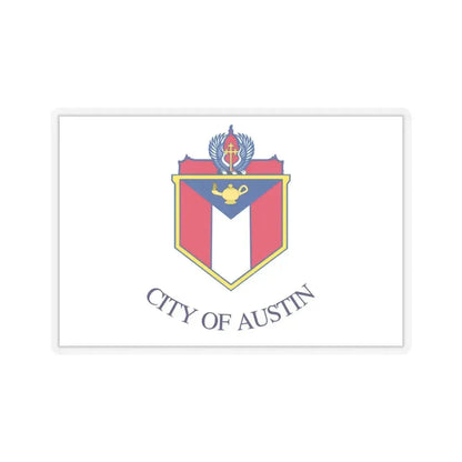 Flag of Austin, Texas - STICKER Vinyl Kiss-Cut Decal 4 Inch Transparent - The Sticker Space