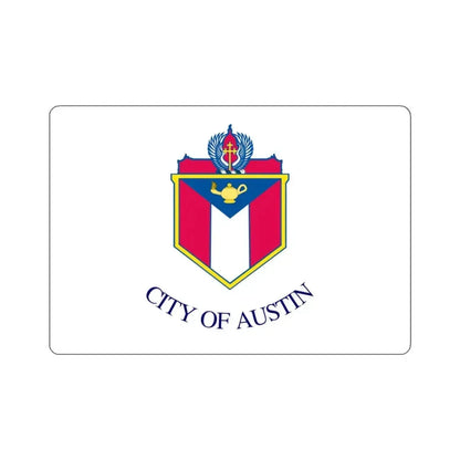 Flag of Austin, Texas - STICKER Vinyl Kiss-Cut Decal 4 Inch White - The Sticker Space