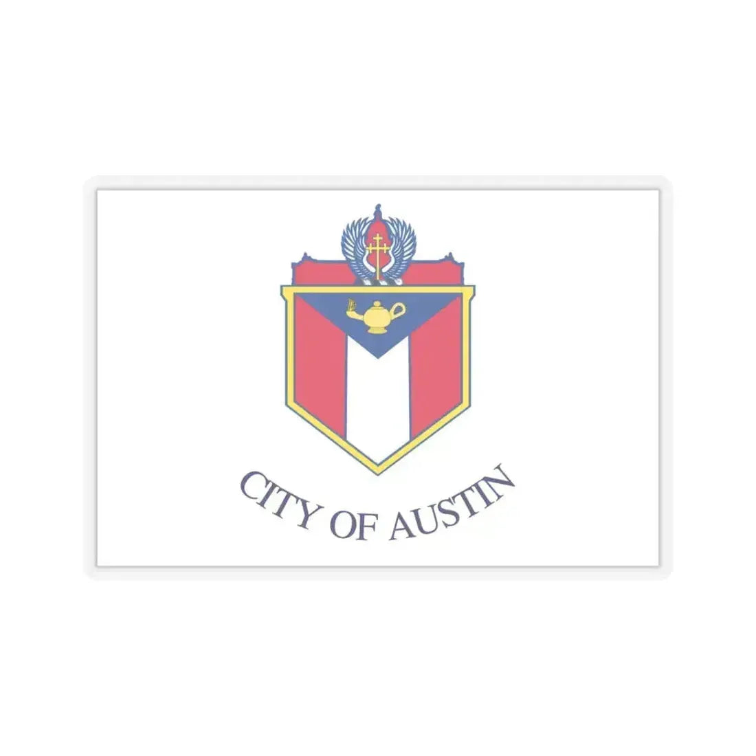 Flag of Austin, Texas - STICKER Vinyl Kiss-Cut Decal 6 Inch Transparent - The Sticker Space