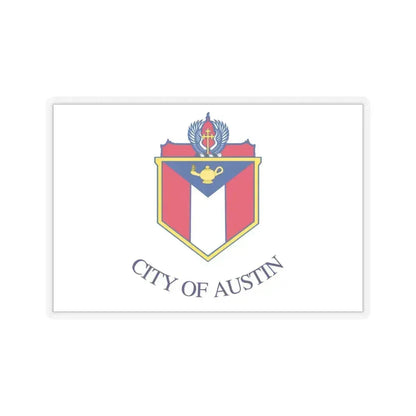 Flag of Austin, Texas - STICKER Vinyl Kiss-Cut Decal 6 Inch Transparent - The Sticker Space