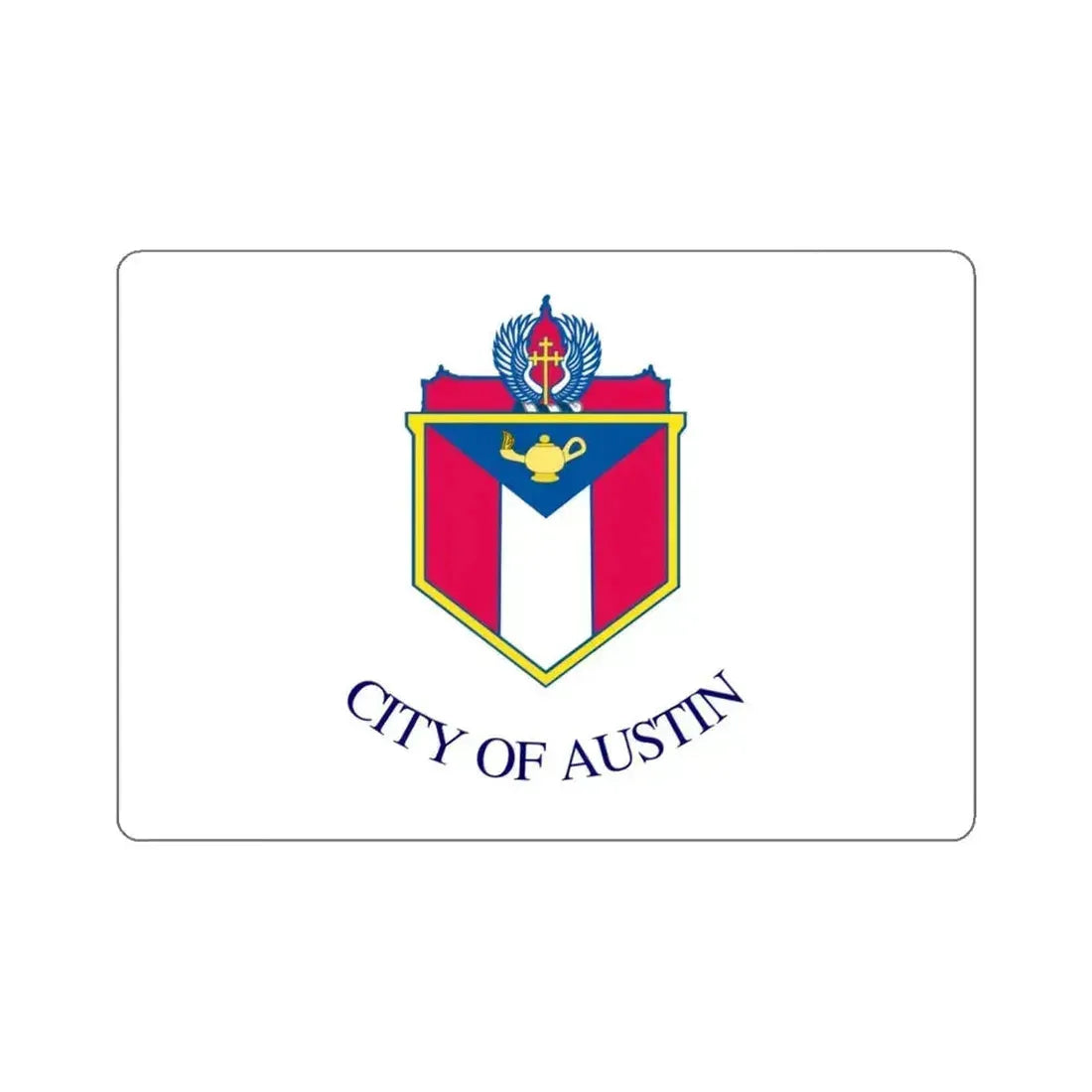 Flag of Austin, Texas - STICKER Vinyl Kiss-Cut Decal 6 Inch White - The Sticker Space