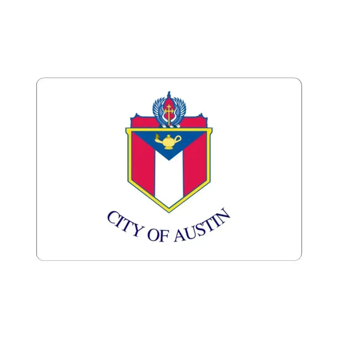 Flag of Austin Texas (United States) STICKER Vinyl Kiss-Cut Decal 2 Inch White - The Sticker Space