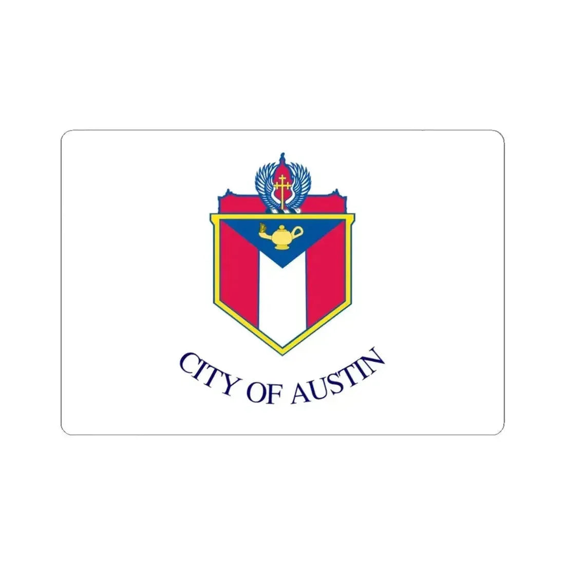 Flag of Austin Texas (United States) STICKER Vinyl Kiss-Cut Decal 4 Inch White - The Sticker Space