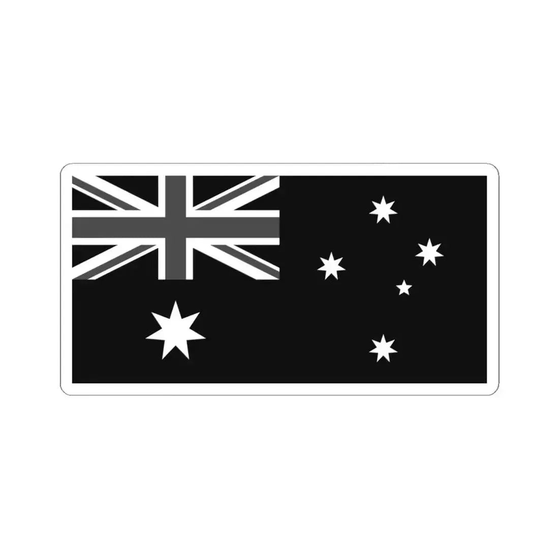 Flag of Australia black and white (Australia) STICKER Vinyl Kiss-Cut Decal 4 Inch White - The Sticker Space