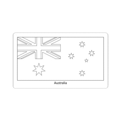 Flag of Australia colouring page (Australia) STICKER Vinyl Kiss-Cut Decal 2 Inch White - The Sticker Space