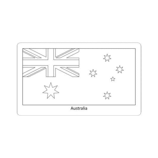 Flag of Australia colouring page (Australia) STICKER Vinyl Kiss-Cut Decal 2 Inch White - The Sticker Space