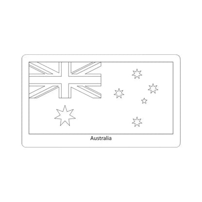 Flag of Australia colouring page (Australia) STICKER Vinyl Kiss-Cut Decal 6 Inch White - The Sticker Space