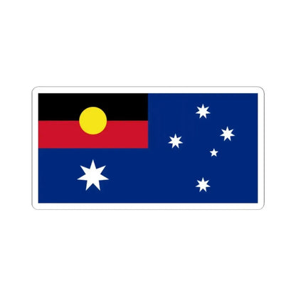 Flag of Australia with Aboriginal flag replacing Union flag (Australia) STICKER Vinyl Kiss-Cut Decal 2 Inch White - The Sticker Space
