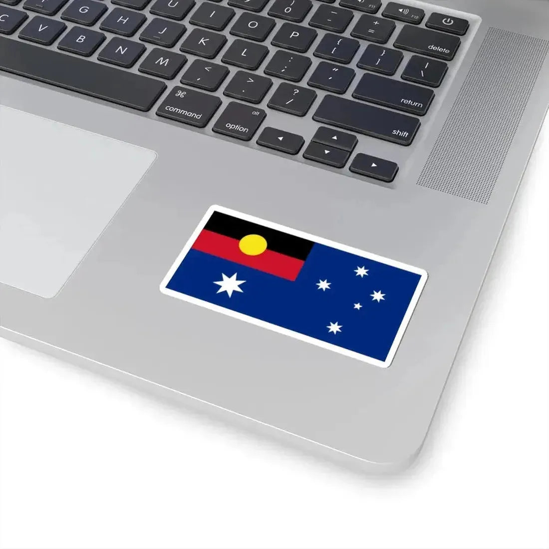 Flag of Australia with Aboriginal flag replacing Union flag (Australia) STICKER Vinyl Kiss-Cut Decal - The Sticker Space