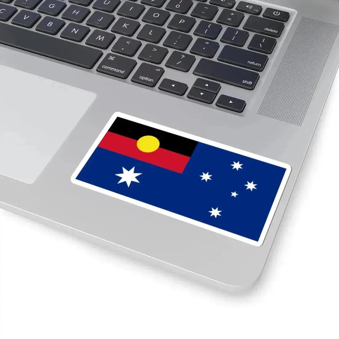 Flag of Australia with Aboriginal flag replacing Union flag (Australia) STICKER Vinyl Kiss-Cut Decal - The Sticker Space