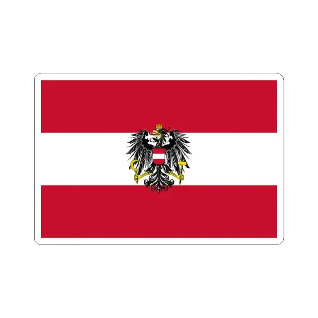 Flag of Austria state 1919-1934 (Austria) STICKER Vinyl Kiss-Cut Decal 2 Inch White - The Sticker Space
