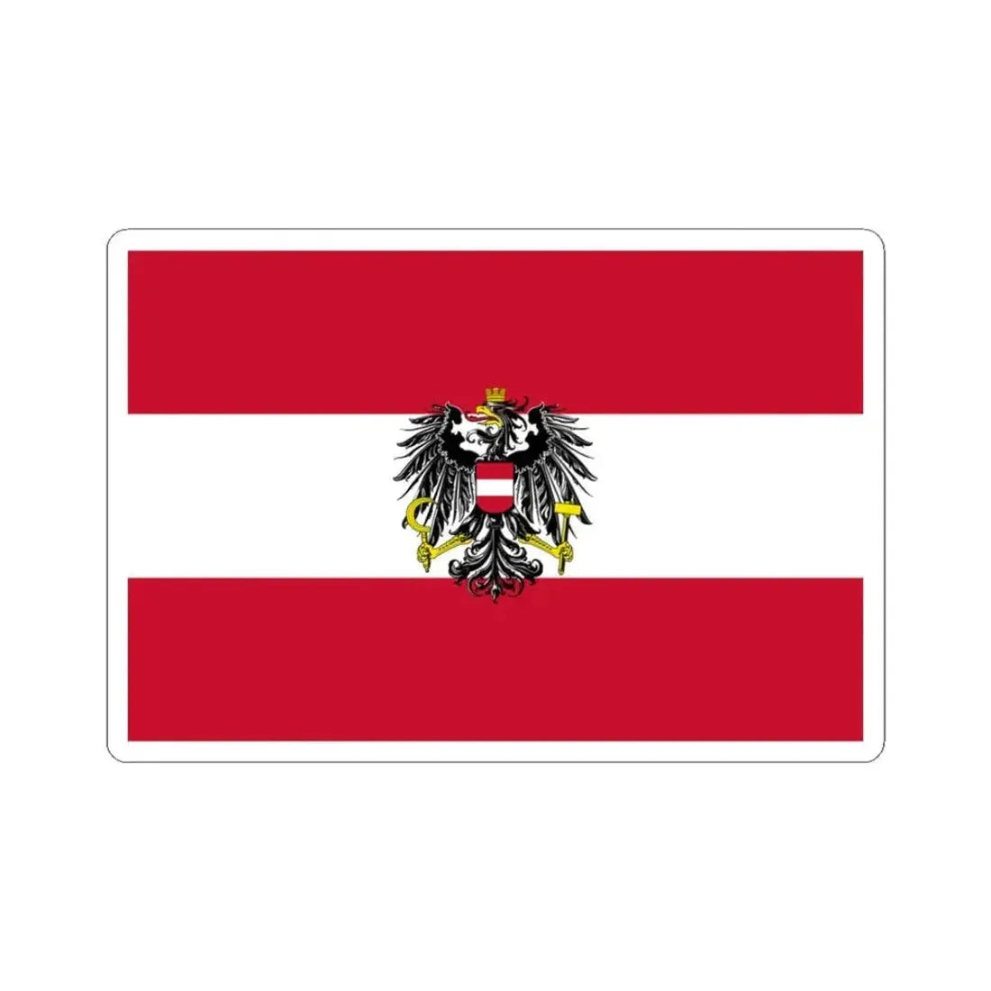 Flag of Austria state 1919-1934 (Austria) STICKER Vinyl Kiss-Cut Decal 3 Inch White - The Sticker Space