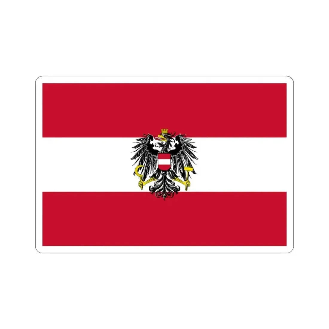 Flag of Austria state 1919-1934 (Austria) STICKER Vinyl Kiss-Cut Decal 4 Inch White - The Sticker Space