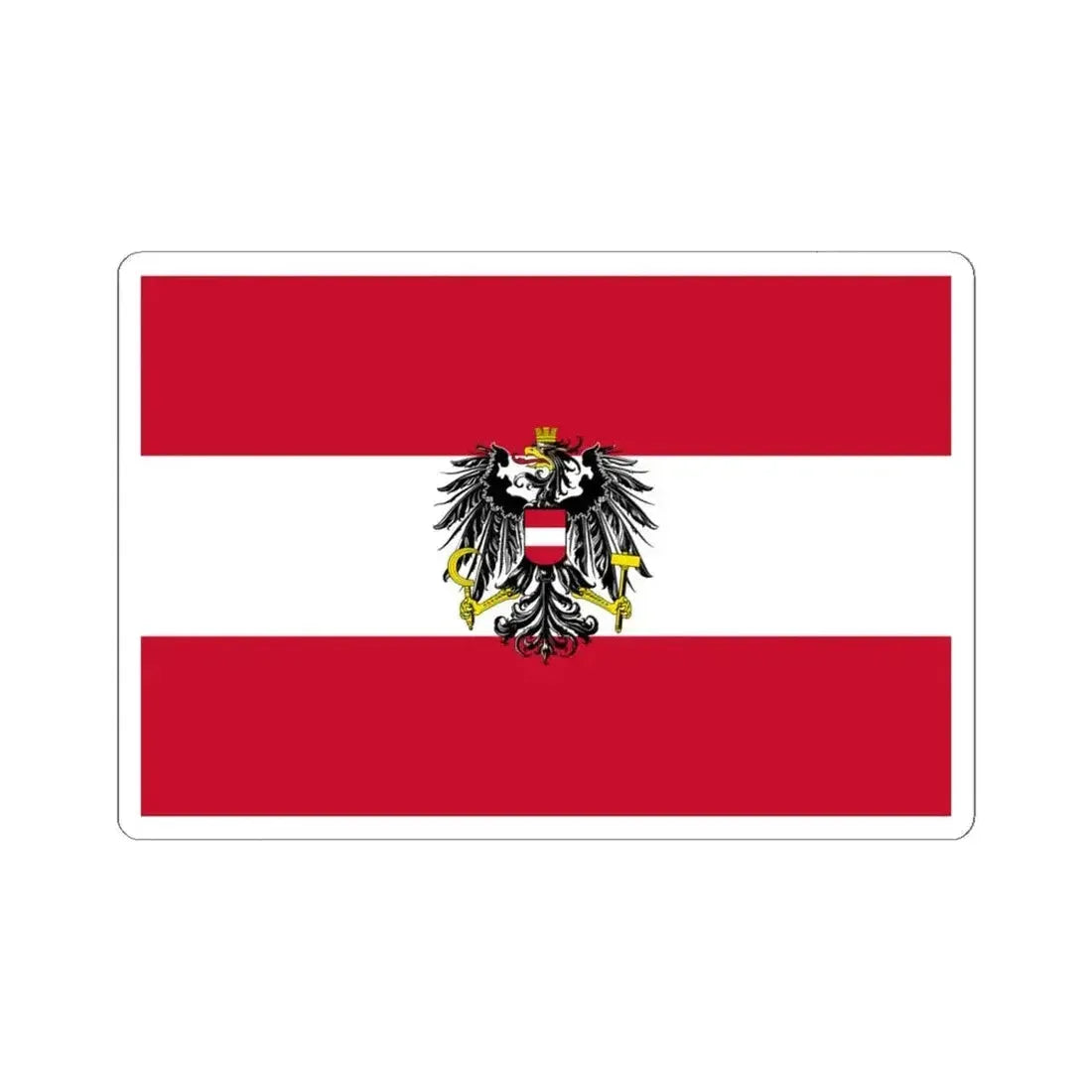 Flag of Austria state 1919-1934 (Austria) STICKER Vinyl Kiss-Cut Decal 6 Inch White - The Sticker Space