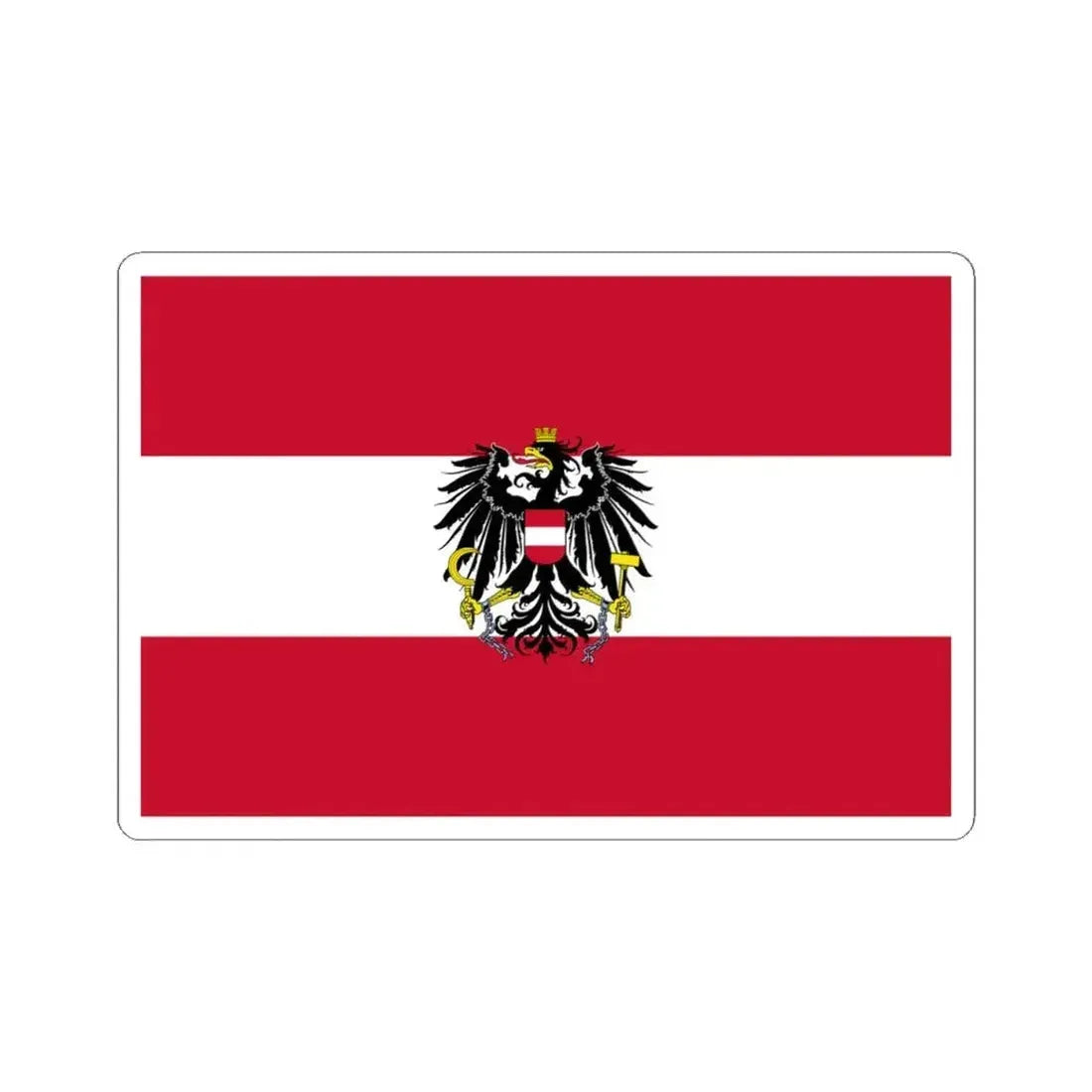 Flag of Austria state (Austria) STICKER Vinyl Kiss-Cut Decal 4 Inch White - The Sticker Space