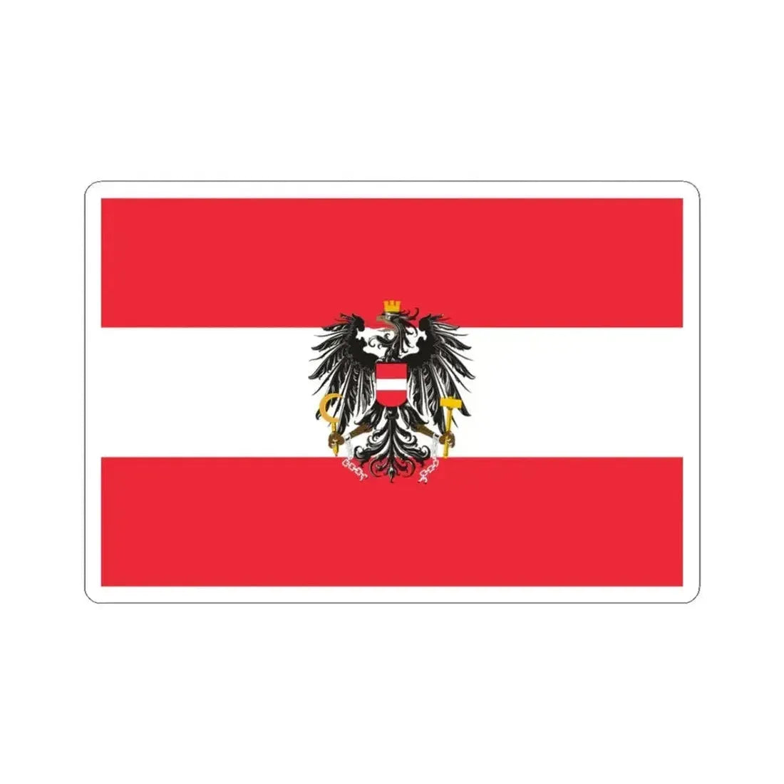 Flag of Austria state variant (Austria) STICKER Vinyl Kiss-Cut Decal 3 Inch White - The Sticker Space
