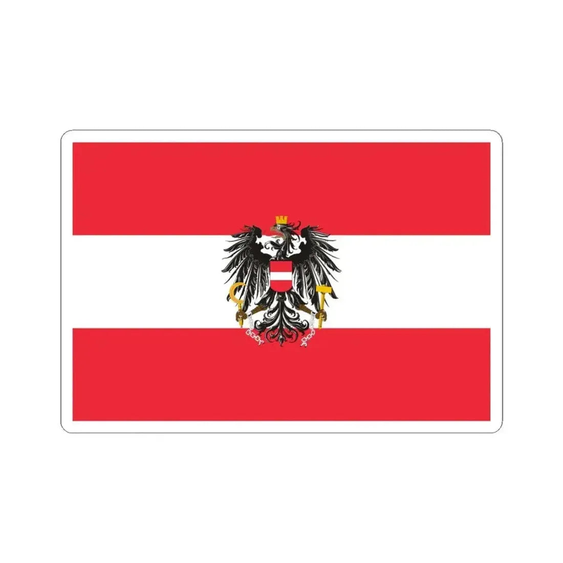Flag of Austria state variant (Austria) STICKER Vinyl Kiss-Cut Decal 4 Inch White - The Sticker Space