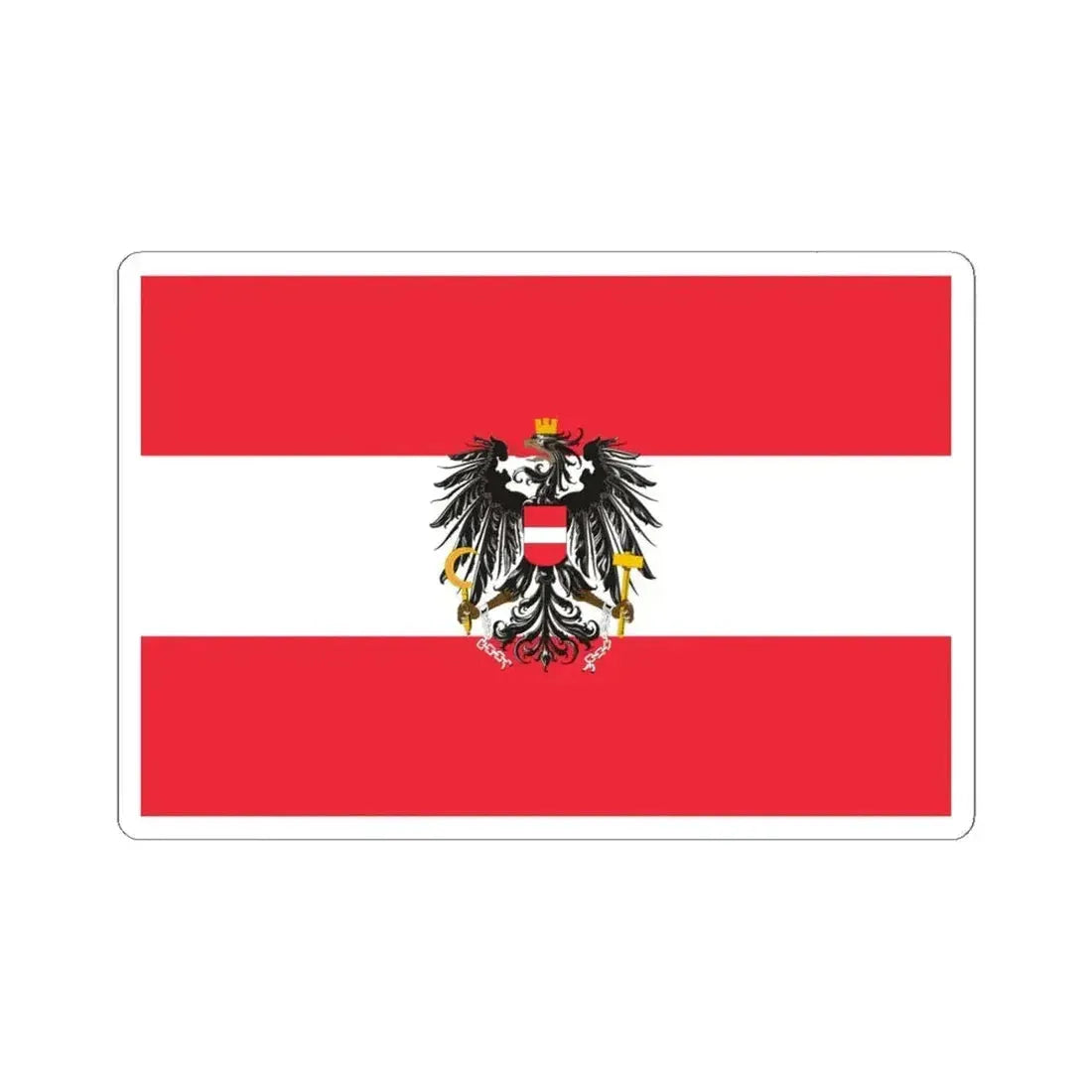 Flag of Austria state variant (Austria) STICKER Vinyl Kiss-Cut Decal 6 Inch White - The Sticker Space