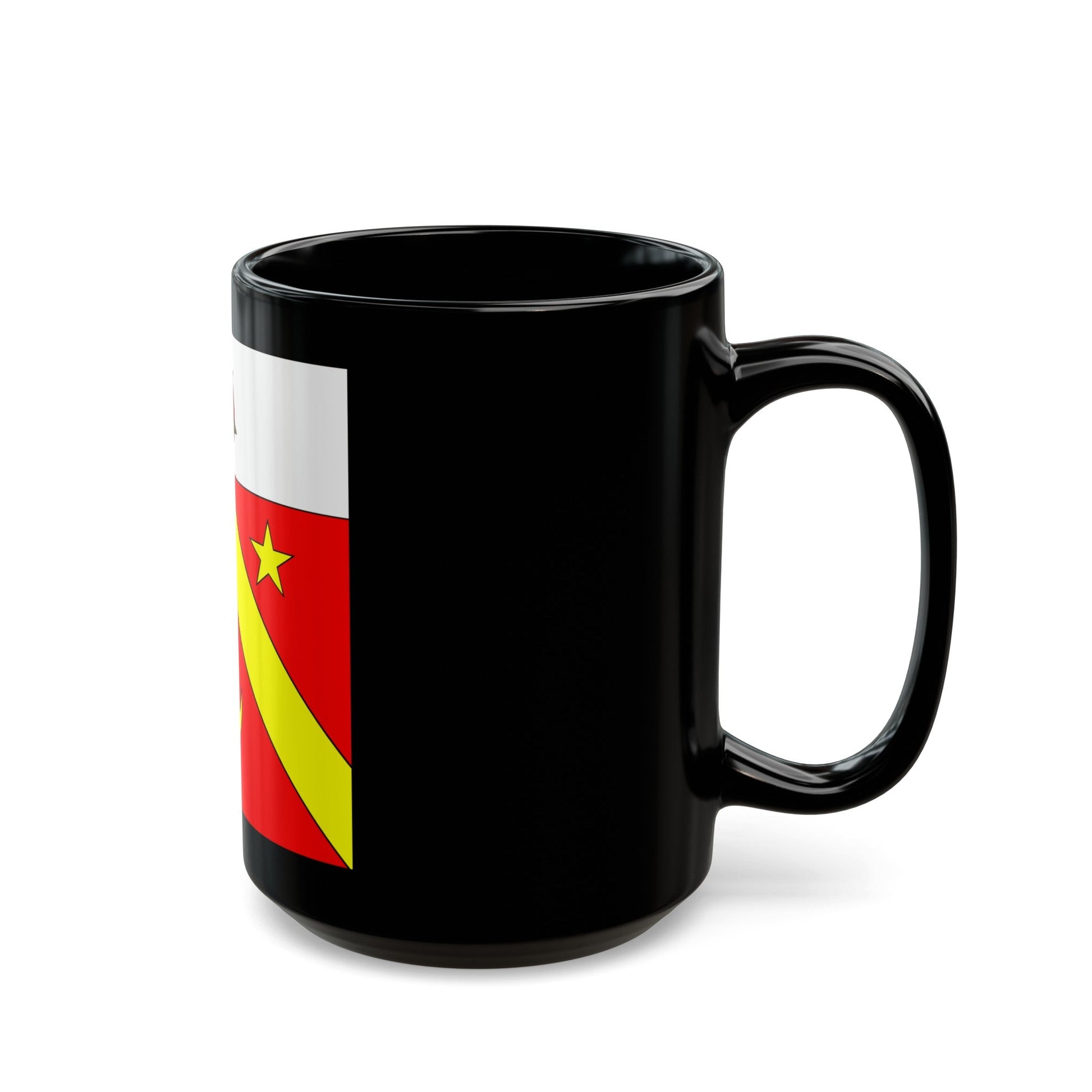 Flag of Autavaux Switzerland - Black Coffee Mug-The Sticker Space