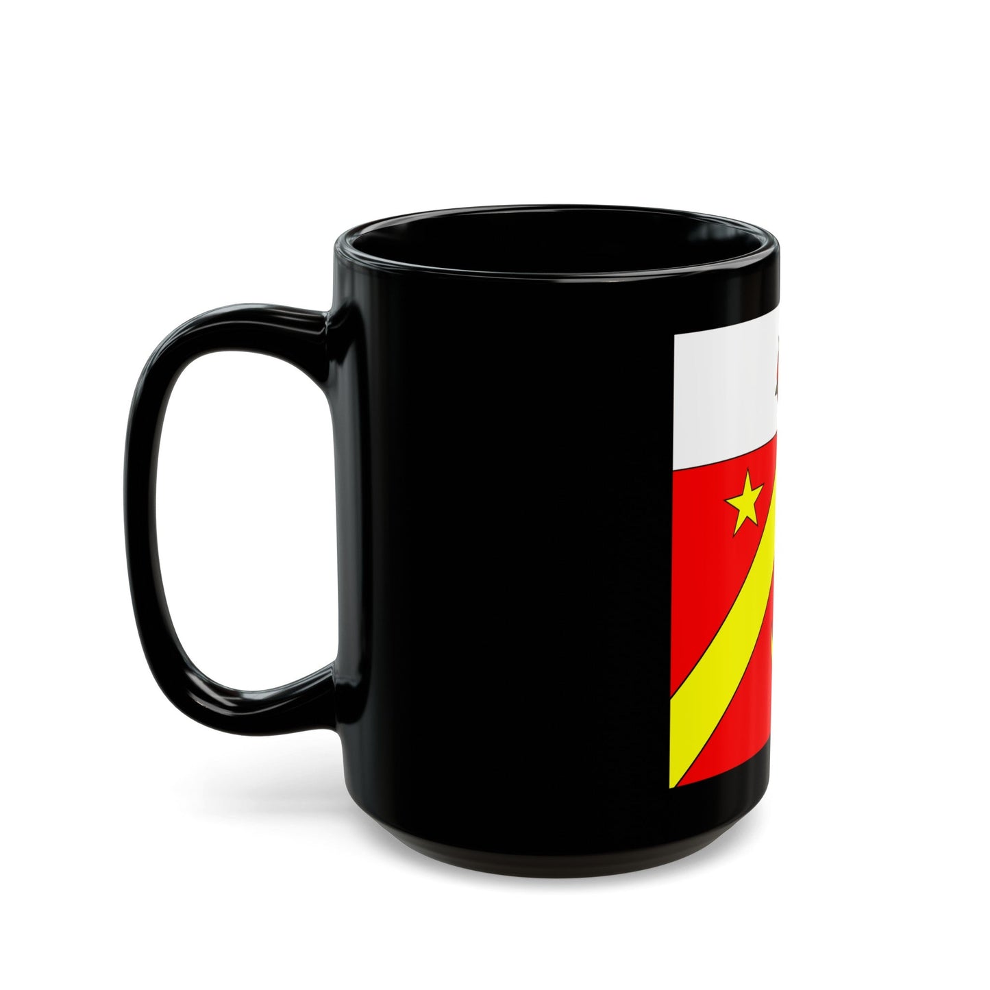 Flag of Autavaux Switzerland - Black Coffee Mug-The Sticker Space