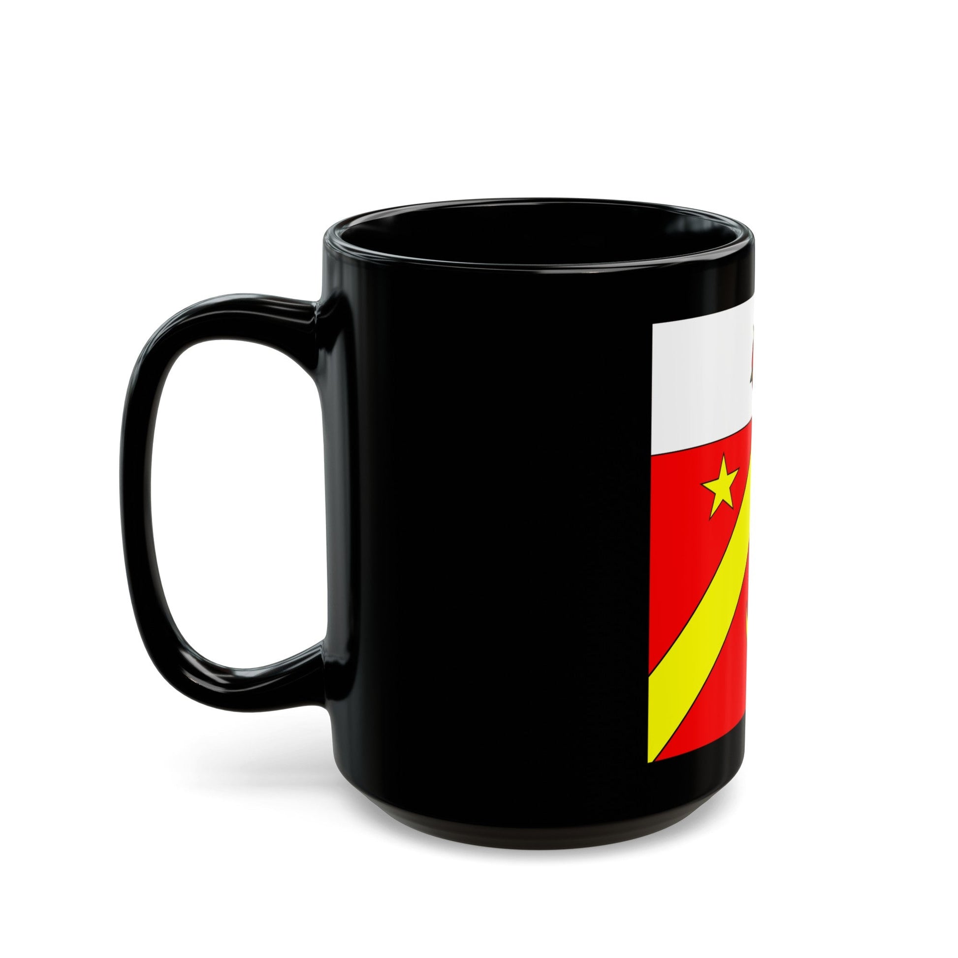 Flag of Autavaux Switzerland - Black Coffee Mug-The Sticker Space