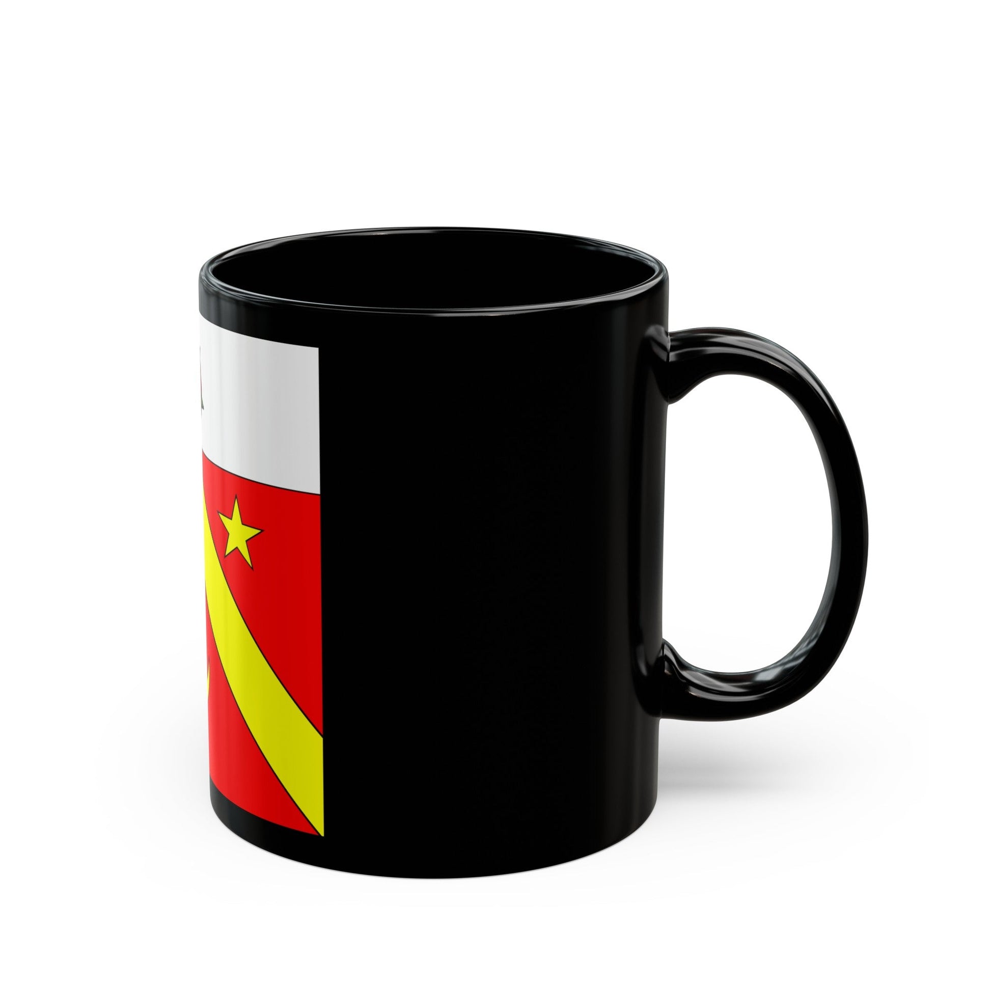 Flag of Autavaux Switzerland - Black Coffee Mug-The Sticker Space