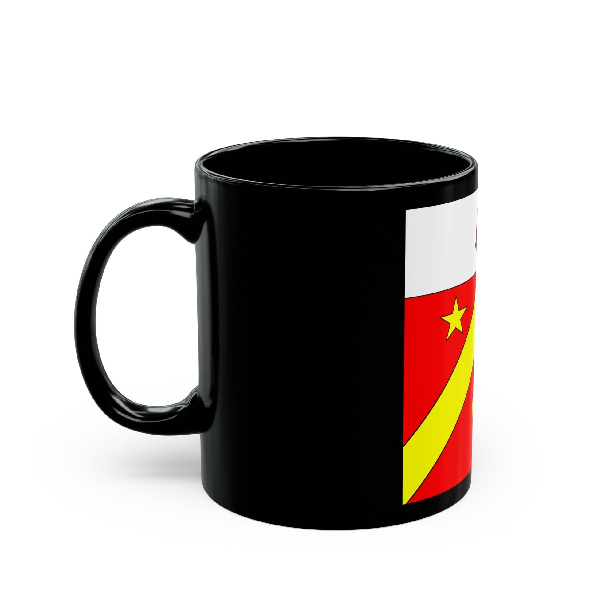 Flag of Autavaux Switzerland - Black Coffee Mug-The Sticker Space