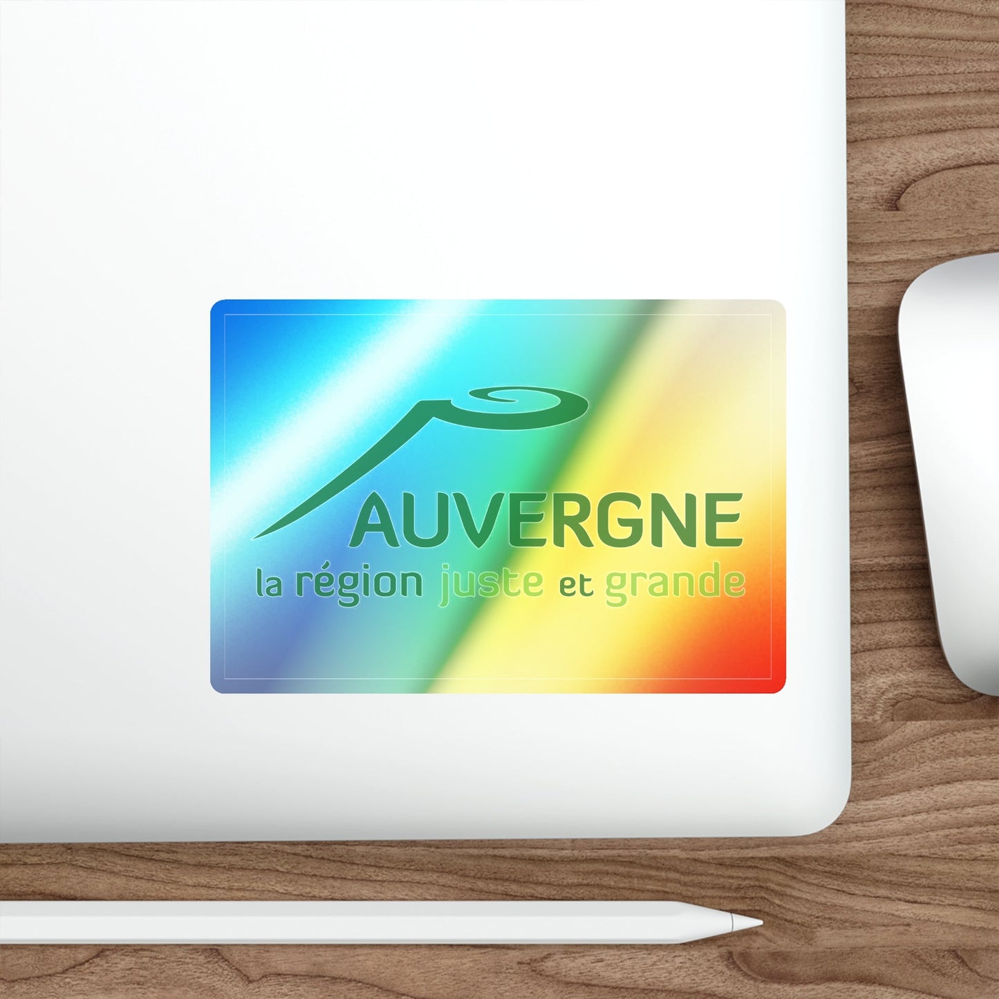 Flag of Auvergne France 2 Holographic STICKER Die-Cut Vinyl Decal-The Sticker Space